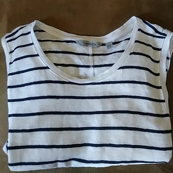 Athleta Tops - NWOT Athleta Hi-low Black Striped Tank Top